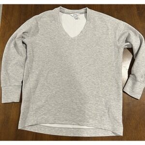 Spanx Air Essentials Brushed V Neck Tunic Sweatshirt Size Medium Heather 50885R